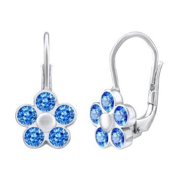 Silvego náušnice pomněnky s modrými Swarovski Zirconia SILVEGO70611LB