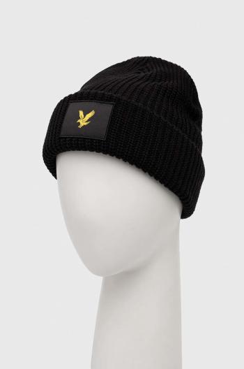 Čepice Lyle & Scott černá barva, z husté pleteniny