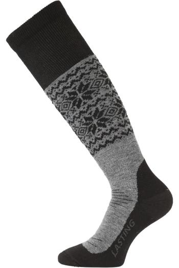 Lasting SWB 800 šedá vlněné lyžařské podkolenky Velikost: (34-37) S ponožky