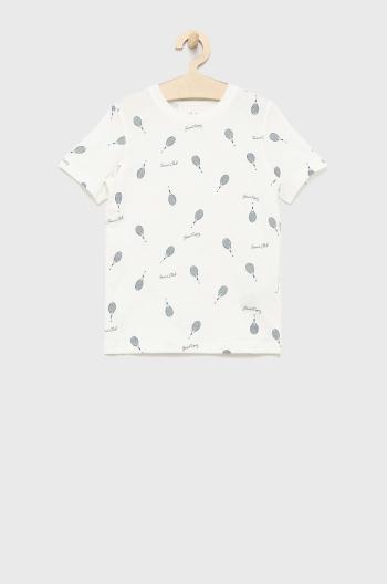 Dětské bavlněné tričko Jack & Jones bílá barva