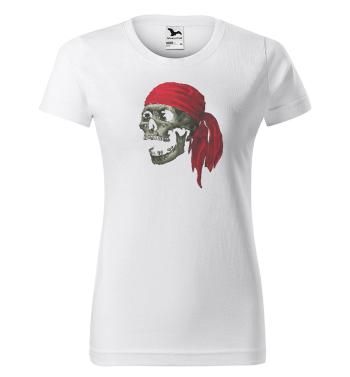 Tričko Pirate skull (Velikost: M, Typ: pro ženy, Barva trička: Bílá)