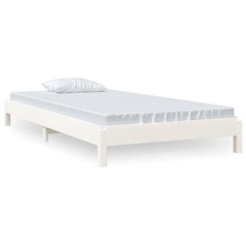 Stohovatelná postel bílá 75 × 190 cm masivní borovice, 820408 (820408)