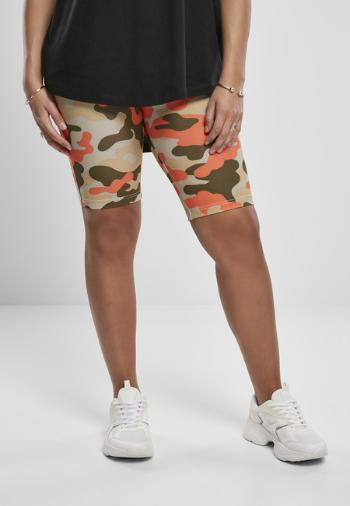 Urban Classics Ladies High Waist Camo Tech Cycle Shorts Double Pack brick camo/olive - XXL