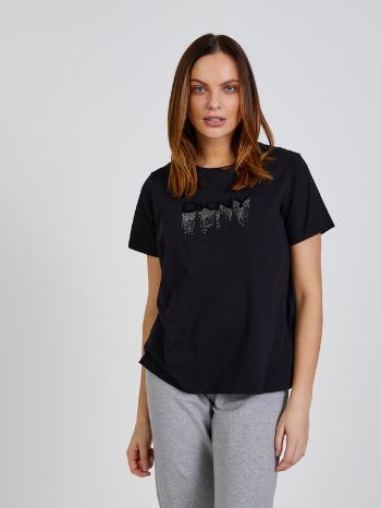 DKNY Embellished Drip Triko Černá