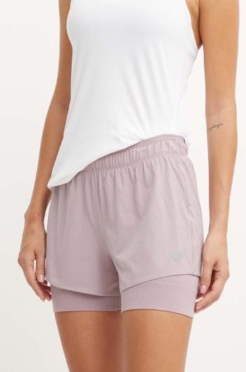 Běžecké šortky New Balance fialová barva, medium waist, WS41287ICW