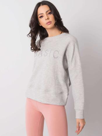 SVĚTLE ŠEDÁ DÁMSKÁ MIKINA S NÁPISEM BASIC RV-BL-6080.19-GRAY Velikost: S/M