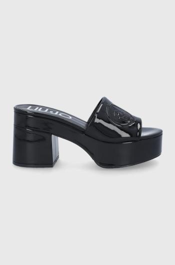 Pantofle Liu Jo Jasmine 07 dámské, černá barva, na podpatku