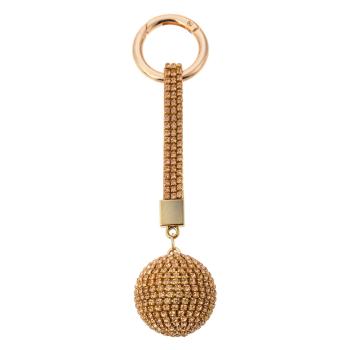 Zlatá klíčenka koule s kamínky Venni  - Ø 3,5*14,5cm MLKCH0325GO