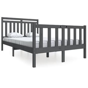 Rám postele šedý masivní dřevo 120 × 200 cm, 3100955 (3100955)