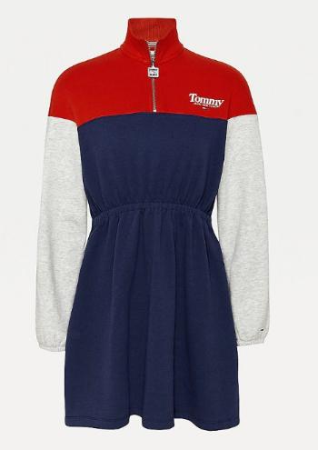 Tommy Hilfiger Mikinové šaty Tommy Jeans COLORBLOCK TURTLENECK DRESS