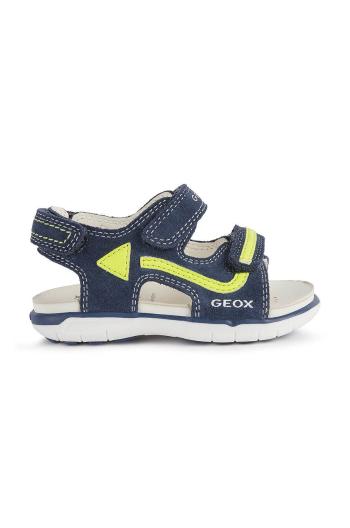 Dětské semišové sandály Geox tmavomodrá barva