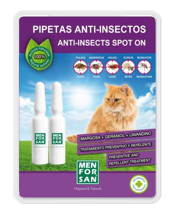 Menforsan Antiparazitní pipety proti blechám a klíšťatům pro kočky 2 x 1,5 ml