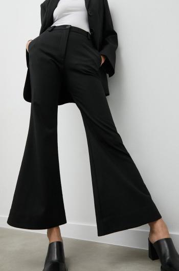 Kalhoty se směsi vlny By Malene Birger dámské, černá barva, zvony, high waist