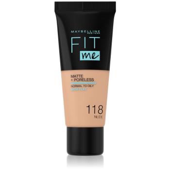 Maybelline Fit Me! Matte+Poreless matující make-up pro normální a mastnou pleť odstín 118 Nude 30 ml