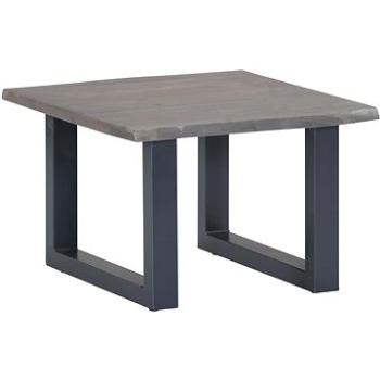 Konferenční stolek s živou hranou šedý 60x60x40 cm dřevo akácie (247827)