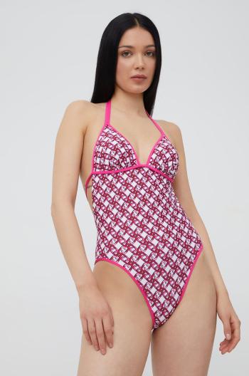 Jednodílné plavky Liu Jo růžová barva, mírně vyztužený košík