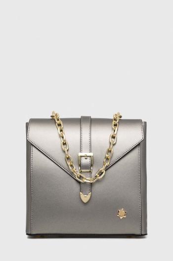 Kožený batoh Granadilla dámský, šedá barva, malý, s aplikací