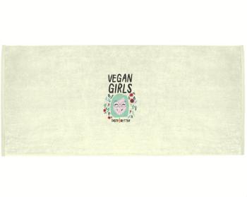 Celopotištěný sportovní ručník Veganské dívky chutnají líp