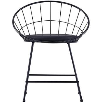 Jídelní židle se sedáky z umělé kůže 6 ks černé ocelové (276236)