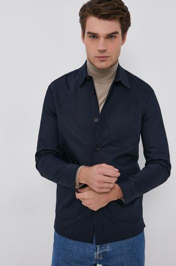 Košile Drykorn Lawee pánská, tmavomodrá barva, regular, s klasickým límcem
