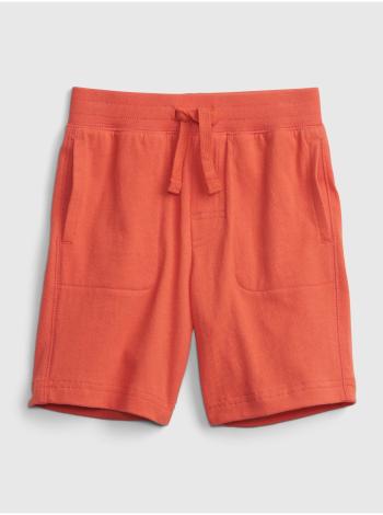 Červené klučičí dětské kraťasy 100% organic cotton mix and match pull-on shorts