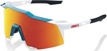 100% Speedcraft - Gloss Metallic Bora / Matte White - HiPER Red Multilayer Mirror Lens uni