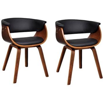 Jídelní židle 2 ks ohýbané dřevo a umělá kůže (270546)
