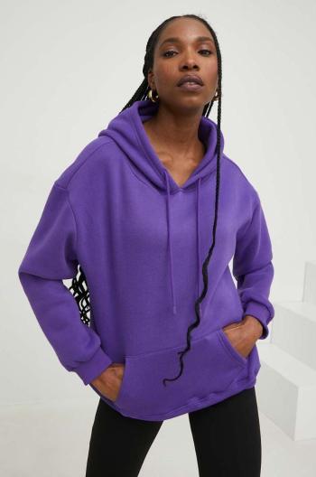 Mikina Answear Lab dámská, fialová barva, s kapucí, hladká