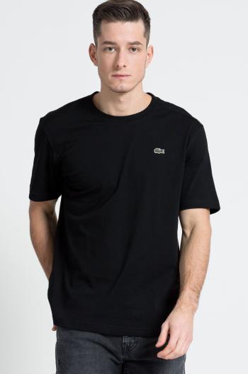 Tričko Lacoste černá barva, hladké