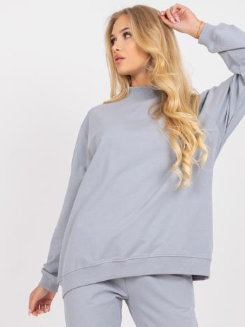 ŠEDÁ OVERSIZE MIKINA S ROLÁKEM -AP-BL-A-R001-GREY Velikost: L/XL