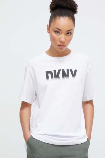 Bavlněné tričko Dkny bílá barva, DP3T9626