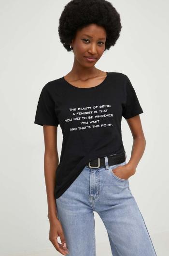Bavlněné tričko Answear Lab černá barva