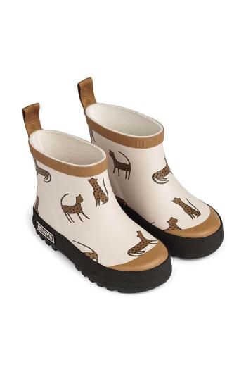 Dětské holínky Liewood Tekla Printed Rainboot béžová barva