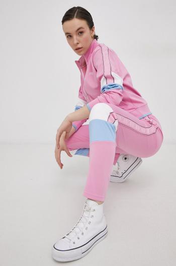 Kalhoty Fila dámské, růžová barva, s aplikací