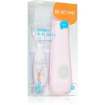 BabyOno Be Active Suction Baby Spoon lžička Pink 6 m+ 1 ks