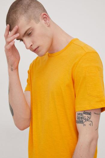 Bavlněné tričko Tom Tailor oranžová barva