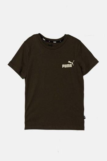 Dětské bavlněné tričko Puma ESS Small Logo Tee B zelená barva, s potiskem