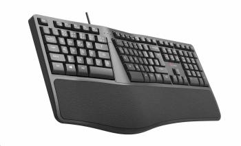 C-TECH Klávesnice KB-113E USB, ERGO,   černá, CZ/SK