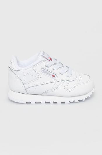 Dětské boty Reebok Classic CL LTHR FZ2093 bílá barva