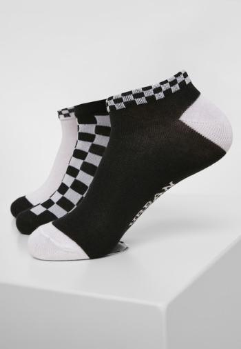 Urban Classics Sneaker Socks Checks 3-Pack black/white - 35–38
