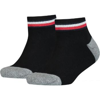 Tommy Hilfiger KIDS ICONIC SPORTS QUARTER 2P Dětské ponožky, černá, velikost 35-38