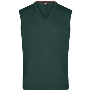 James & Nicholson Pánský svetr bez rukávů JN657 - Lesní zelená | S