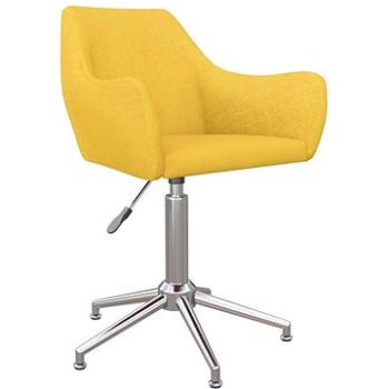 Otočná jídelní židle žlutá textil, 330957 (330957)