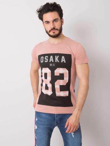 RŮŽOVÉ PÁNSKÉ TRIČKO S POTISKEM 82 MH-TS-2094.20-PINK Velikost: L