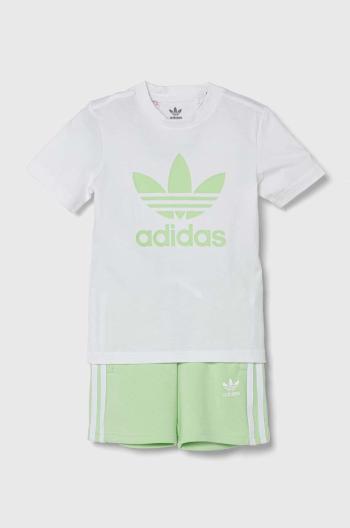 Dětská bavlněná souprava adidas Originals zelená barva