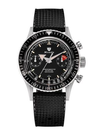 Nivada Grenchen Chronomaster Broad Arrow N Manual - Rubber tropic