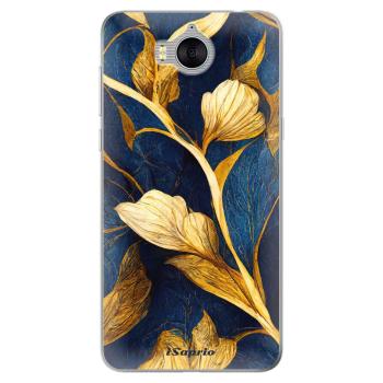 Odolné silikonové pouzdro iSaprio - Gold Leaves - Huawei Y5 2017 / Y6 2017