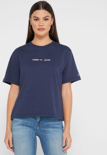 Tommy Hilfiger Tommy Jeans dámské tmavě modré tričko LINEAR LOGO TEE