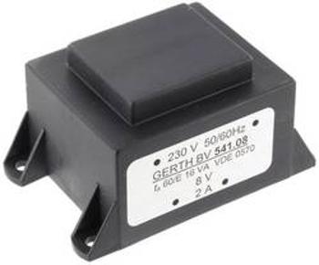 Transformátor do DPS Gerth EI 54/18,8, prim: 230 V, Sek: 2x 6 V, 1333 mA, 16 VA