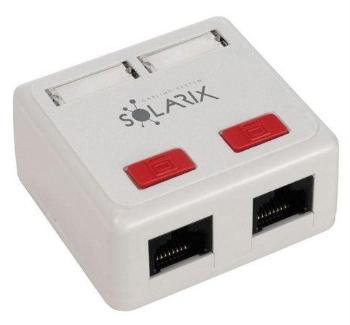 Zásuvka Solarix CAT5E UTP 2 x RJ45 na omítku bílá, SX288-5E-UTP-WH